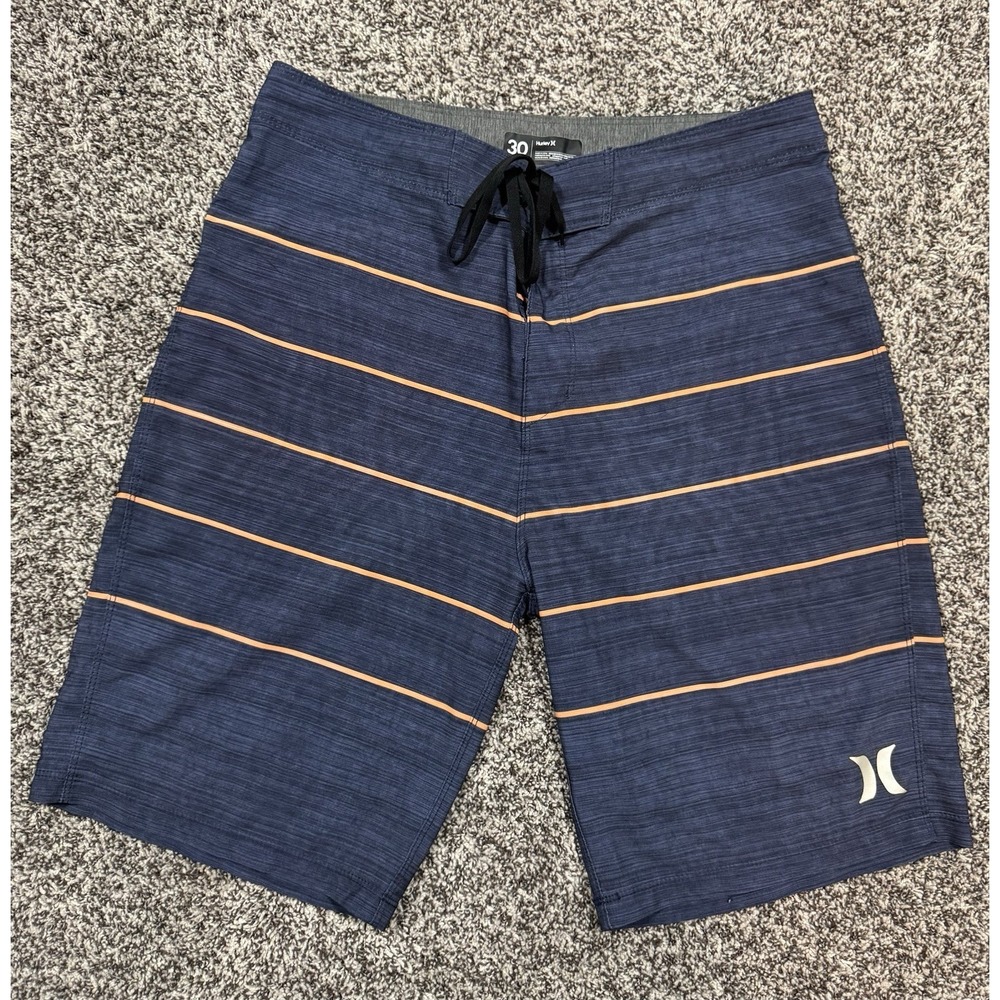 HURLEY Blue Horizontal Stripe Board Shorts,‎ Men's Size 30